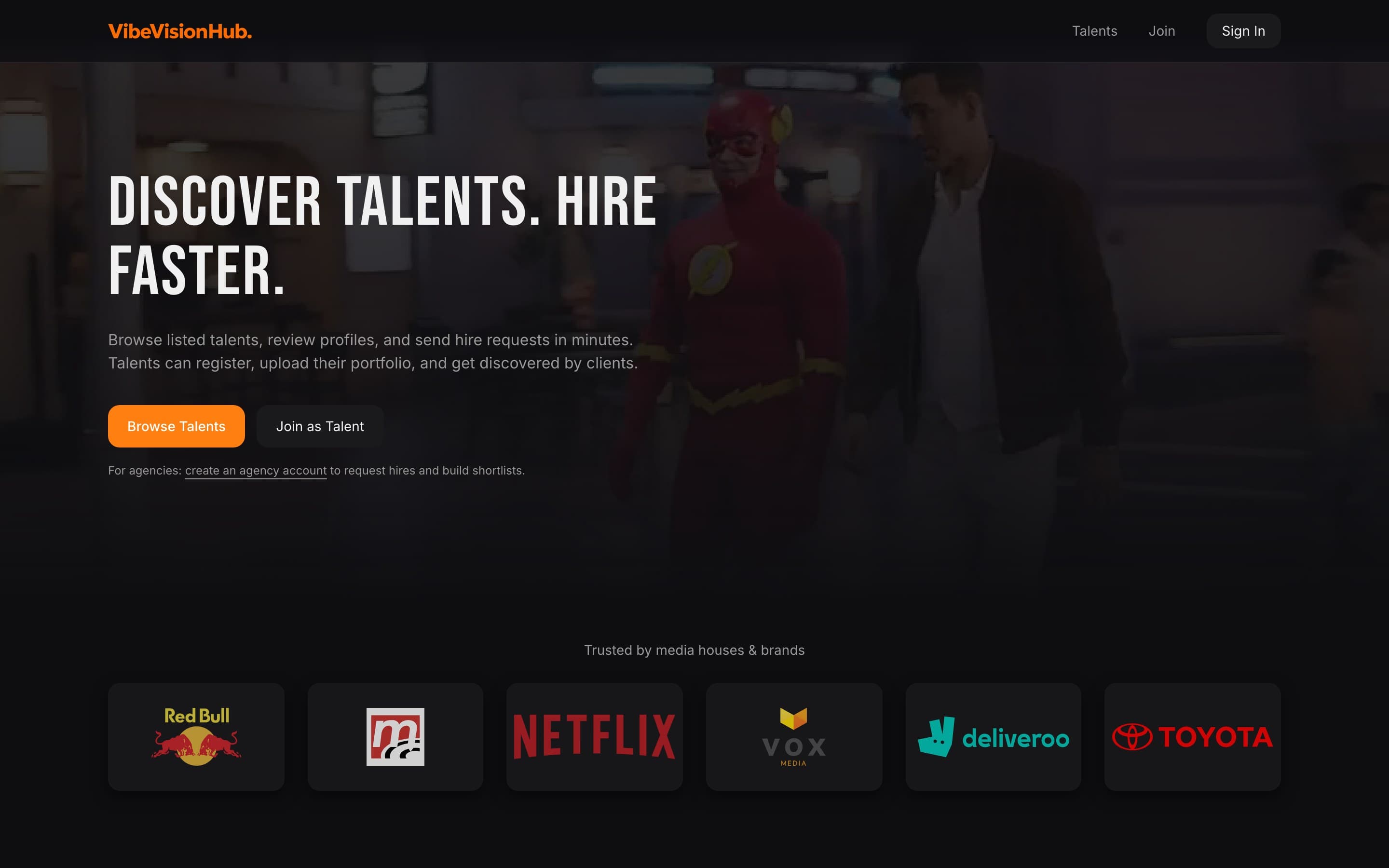 VibeVisionHub — live screenshot